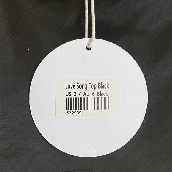 Princess Polly Love Song Top Black Satin Long Sleeve Crop Square Neck NWT US 2 - Picture 7 of 10